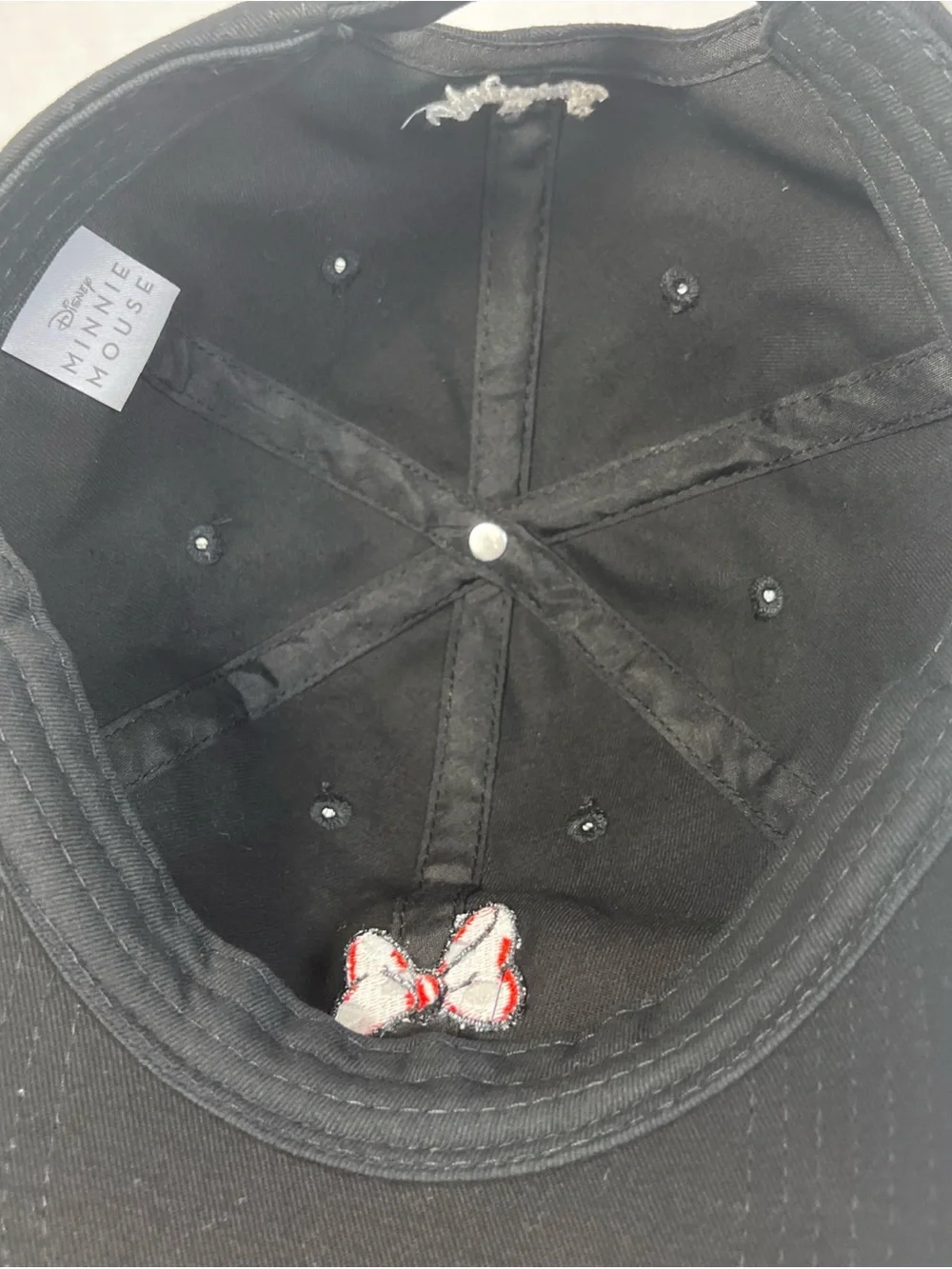 Disney Minnie Mouse Ball cap black Hat Embroidered adjustable strap